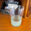 Antique Victorian pale green glass tumbler, hand painted (c 1900s)