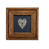 Handmade tatted heart, framed c 1990s