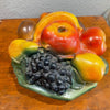 Vintage painted chalkware fruit bowl, large