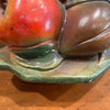 Vintage painted chalkware fruit bowl, large